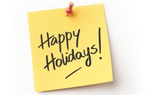 Happy Holidays Sticky Note Message